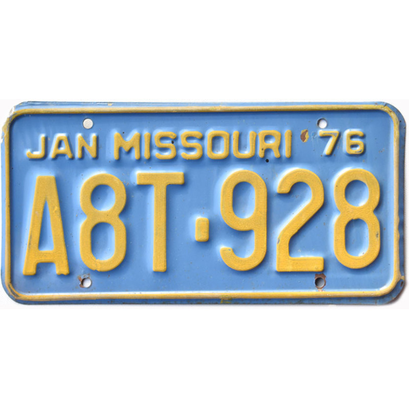 Tablica rejestracyjna USA Missouri 1976 Blue A8T-928
