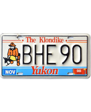 Kanadyjska tablica rejestracyjna Yukon The Klondike BHE 90