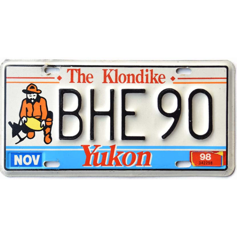 Kanadyjska tablica rejestracyjna Yukon The Klondike BHE 90