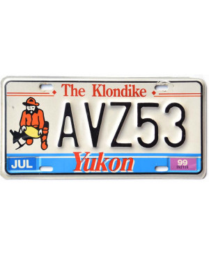 Kanadyjska tablica rejestracyjna Yukon 1999 The Klondike AVZ53