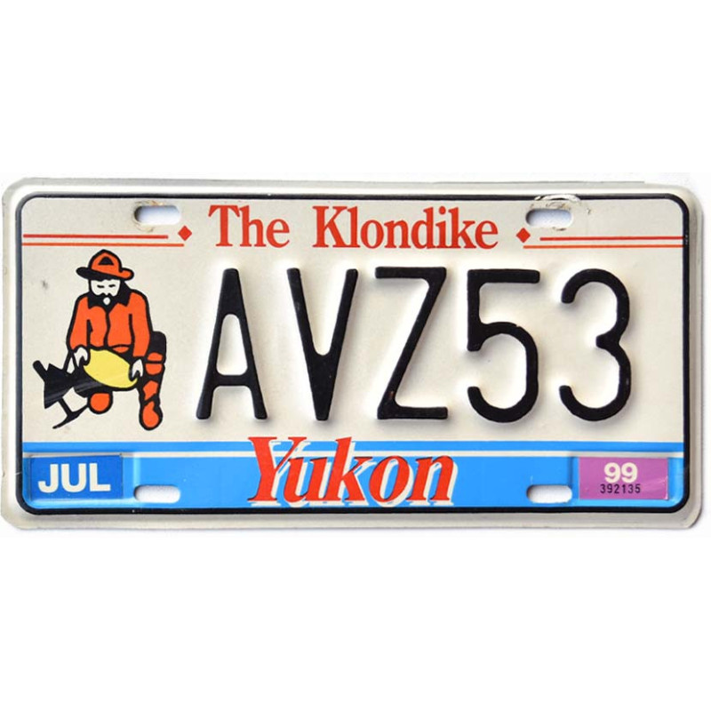 Kanadyjska tablica rejestracyjna Yukon 1999 The Klondike AVZ53