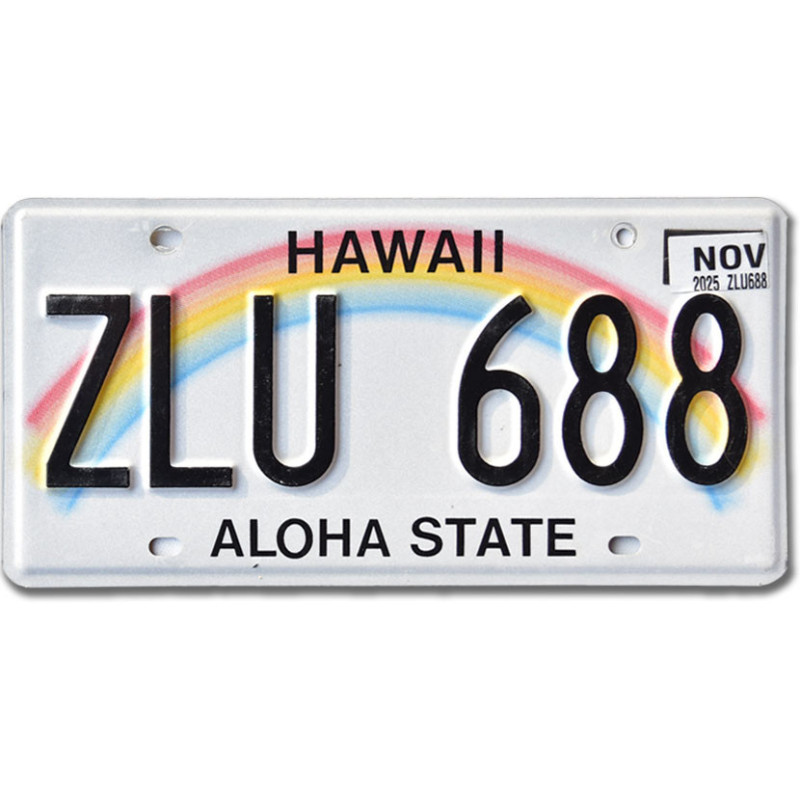 Tablica rejestracyjna USA Hawai Rainbow ZLU 688
