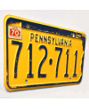 Tablica rejestracyjna USA Pennsylvania 1970 Yellow 712-711