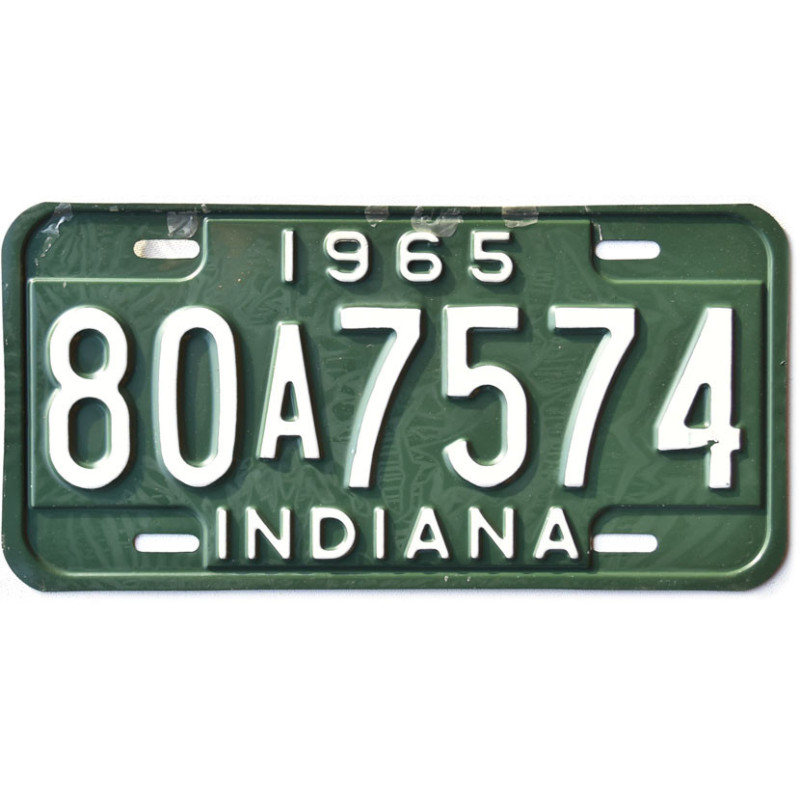 Tablica rejestracyjna USA Indiana 1965 Green 80A7574