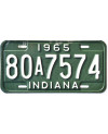 Tablica rejestracyjna USA Indiana 1965 Green 80A7574