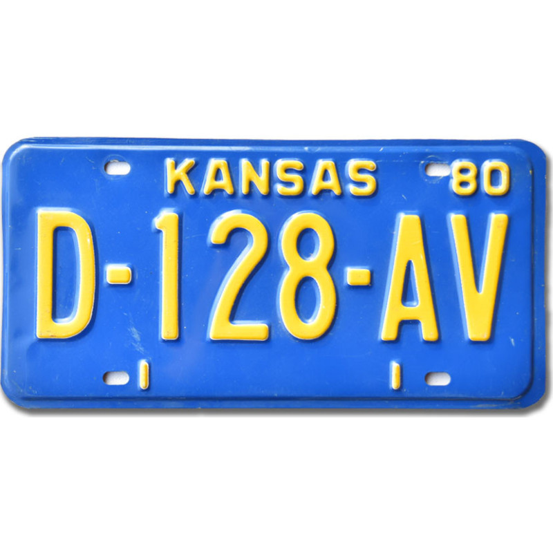 Tablica rejestracyjna USA Kansas 1980 Blue D-128-AV