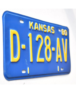 Tablica rejestracyjna USA Kansas 1980 Blue D-128-AV
