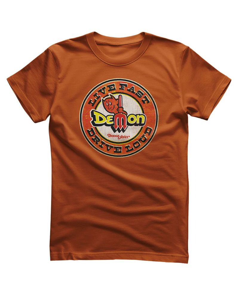 Pánské tričko Dodge Demon Live Fast Orange