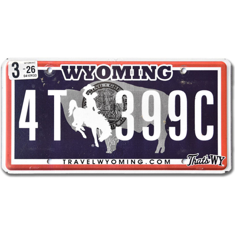 Tablica rejestracyjna USA Wyoming Black Bison