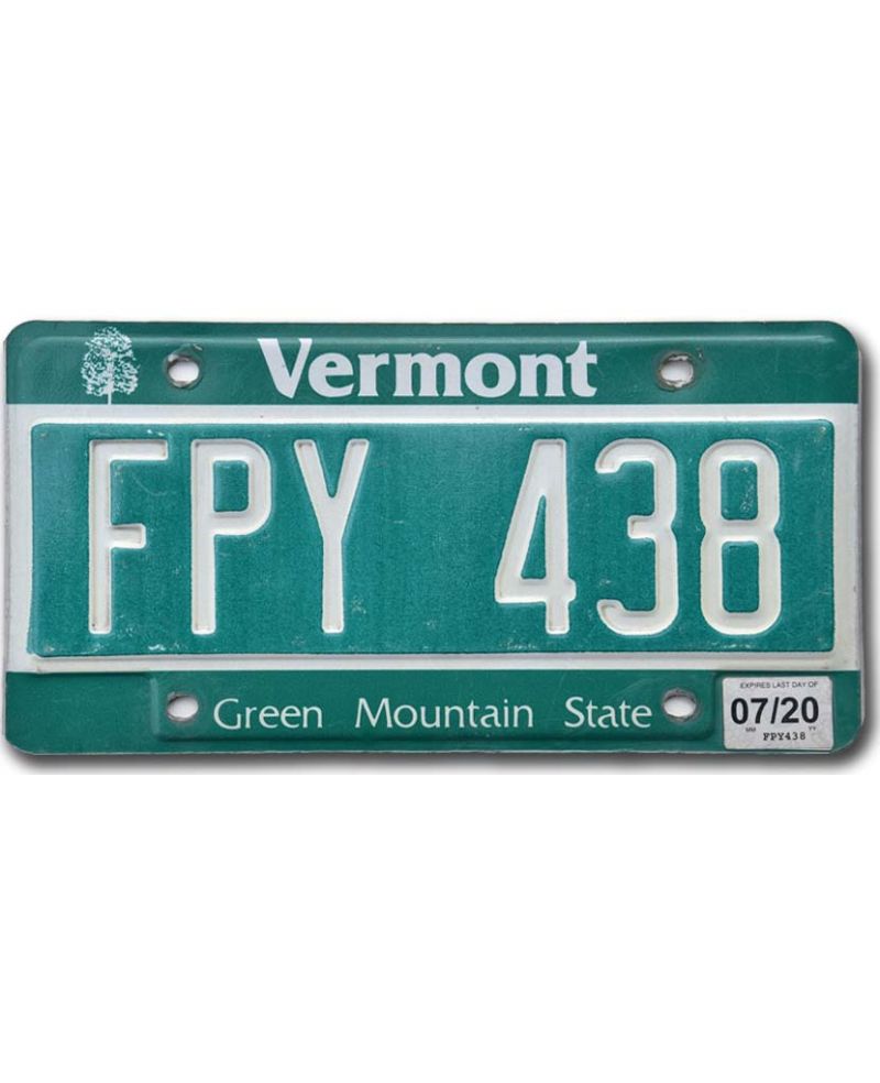 Americká SPZ Vermont Green State FPY 438