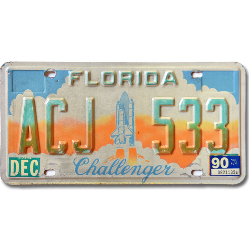 Tablica rejestracyjna USA Florida 1990 Challenger ACJ 533