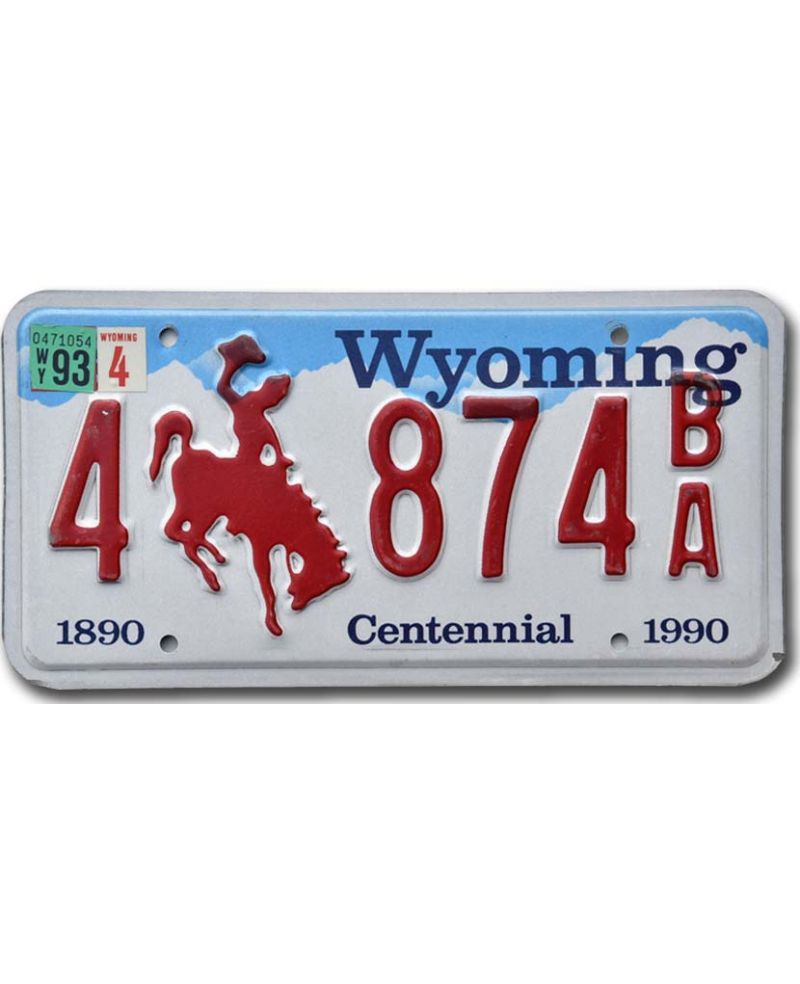 Tablica rejestracyjna USA Wyoming Bronco Centennial 4 874BA
