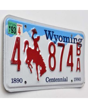 Tablica rejestracyjna USA Wyoming Bronco Centennial 4 874BA
