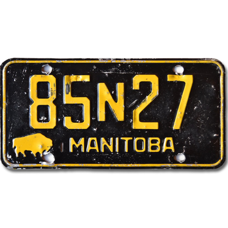 Kanadyjska tablica rejestracyjna Manitoba 1958 Black 85N27