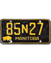 Kanadyjska tablica rejestracyjna Manitoba 1958 Black 85N27