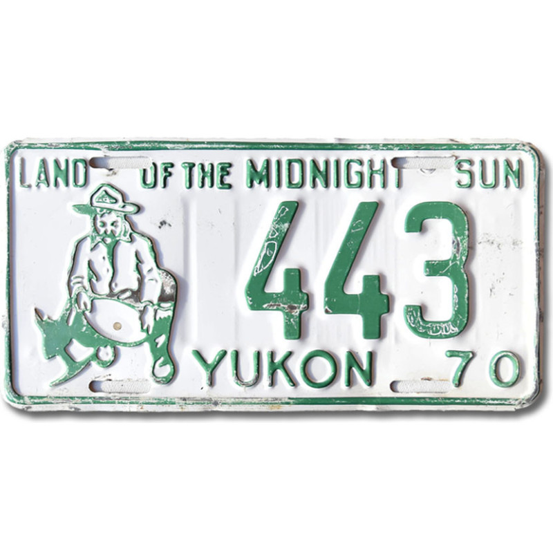 Kanadyjska tablica rejestracyjna Yukon 1970 Midnight Sun 443