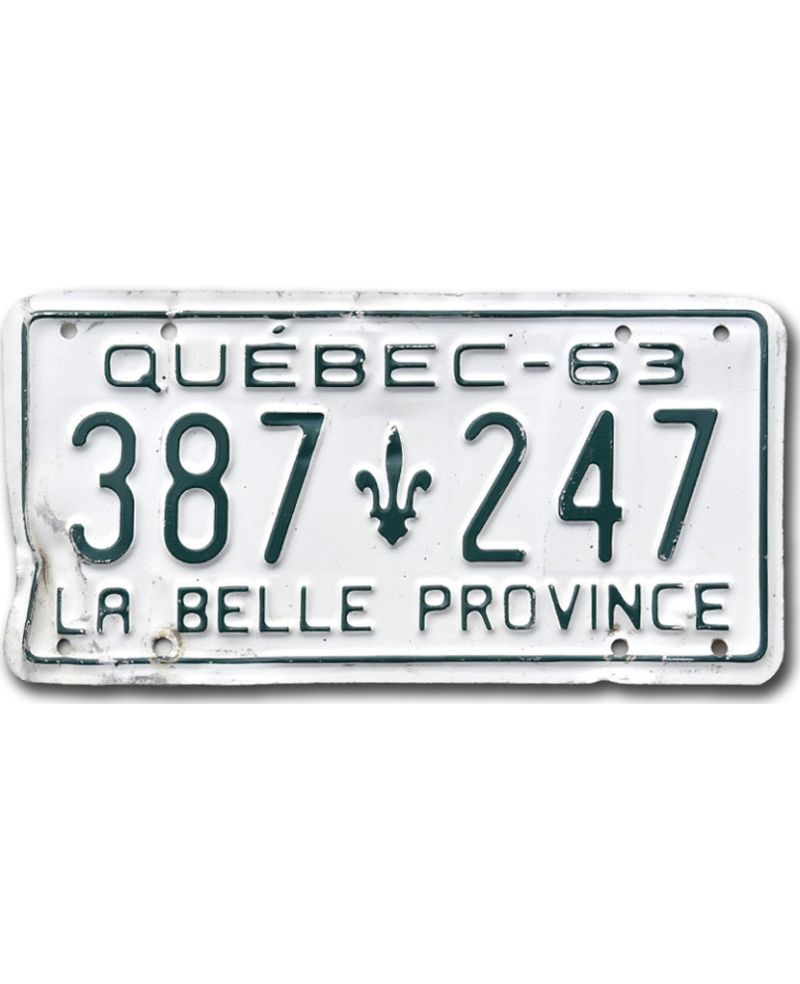 Kanadská SPZ Quebec 1963 La Belle 387-247