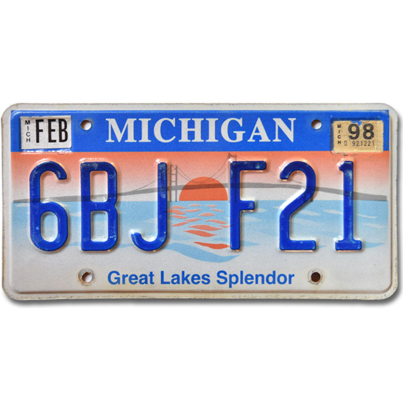 Tablica rejestracyjna USA Michigan Great Lakes Splendor 6BJ F21