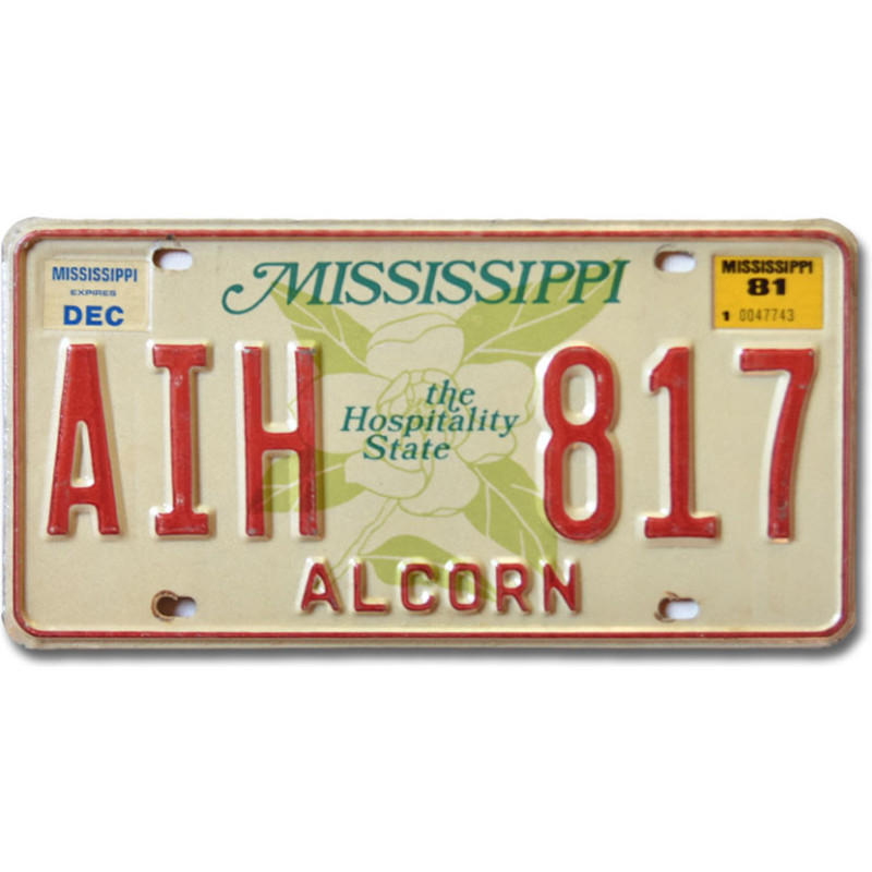 Tablica rejestracyjna USA Mississippi Alcorn Hospitality AIH 817
