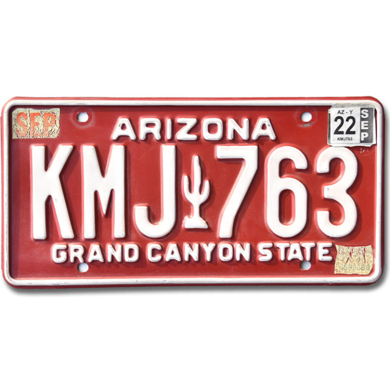 Tablica rejestracyjna USA Arizona Red Cactus KMJ 763