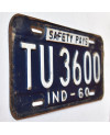 Tablica rejestracyjna USA Indiana 1960 Safety Pays TU 3600