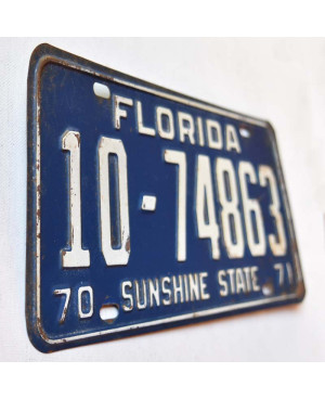 Tablica rejestracyjna USA Florida 1970 Sunshine State 10-74863