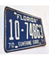 Tablica rejestracyjna USA Florida 1970 Sunshine State 10-74863
