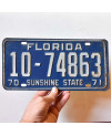 Tablica rejestracyjna USA Florida 1970 Sunshine State 10-74863