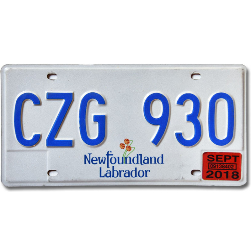 Kanadyjska tablica rejestracyjna Newfoundland Labrador CZG 930