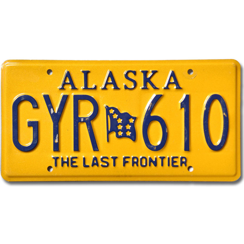 Tablica rejestracyjna USA Alaska Last Frontier GYR 610