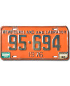 Kanadyjska tablica rejestracyjna Newfoundland Labrador 1976 Orange 95-694