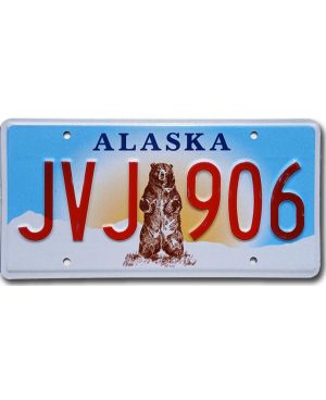 Tablica rejestracyjna USA Alaska Grizzly Bear JVJ 906