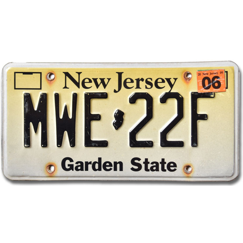 Tablica rejestracyjna USA New Jersey Garden State MWE-22F