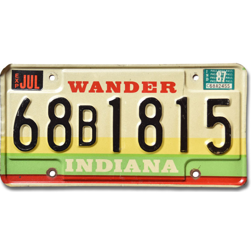 Tablica rejestracyjna USA Indiana 1987 Wander 68B1815