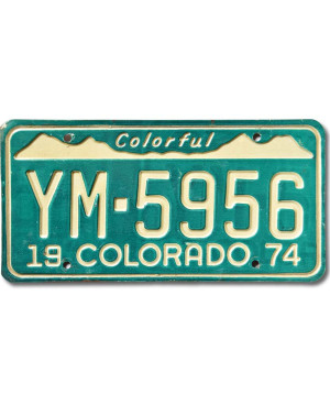 Tablica rejestracyjna USA Colorado 1974 Colorful YM-5956