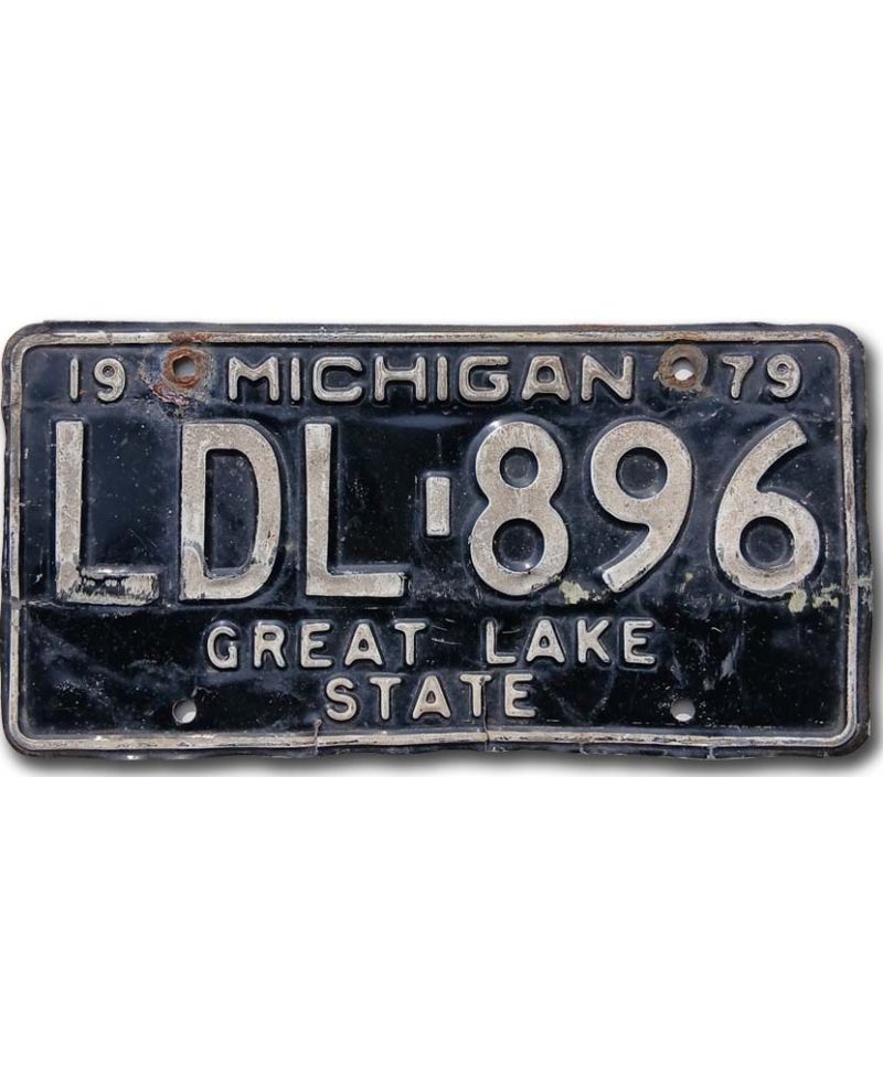 Tablica rejestracyjna USA Michigan 1979 Black LDL.896