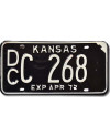 Tablica rejestracyjna USA Kansas 1972 Black DCC 268