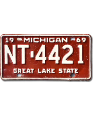 Tablica rejestracyjna USA Michigan 1969 Great Lake NT-4421
