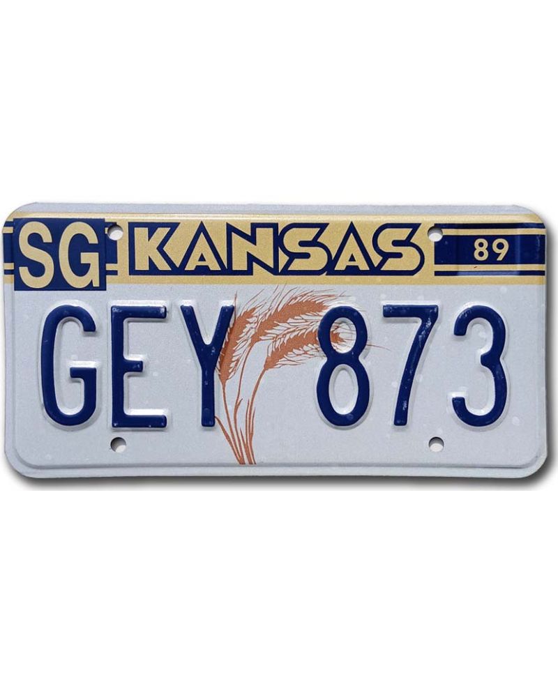 Tablica rejestracyjna USA Kansas 1989 Wheat GEY 873
