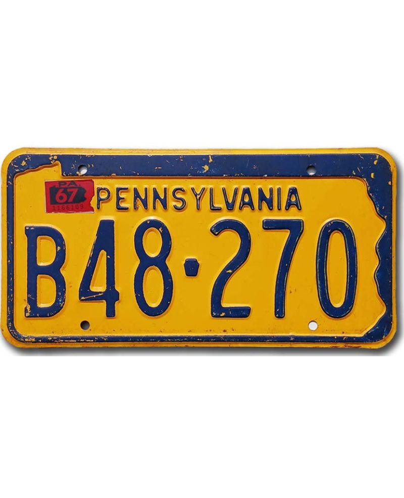 Tablica rejestracyjna USA Pennsylvania 1967 Yellow B48-270