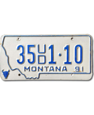 Tablica rejestracyjna USA Montana 1991 White 35UD1-10