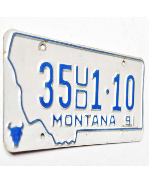 Tablica rejestracyjna USA Montana 1991 White 35UD1-10