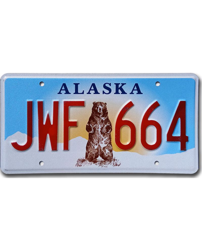 Tablica rejestracyjna USA Alaska Grizzly Bear JWF 664