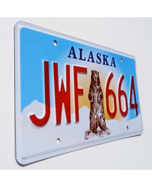Tablica rejestracyjna USA Alaska Grizzly Bear JWF 664