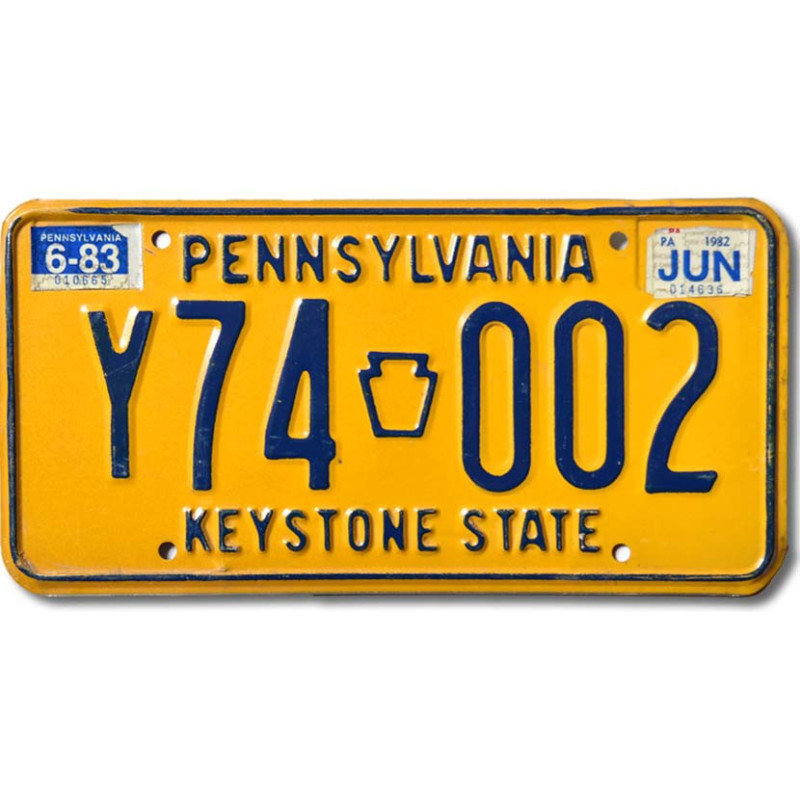 Tablica rejestracyjna USA Pennsylvania 1982 Keystone Y74 002