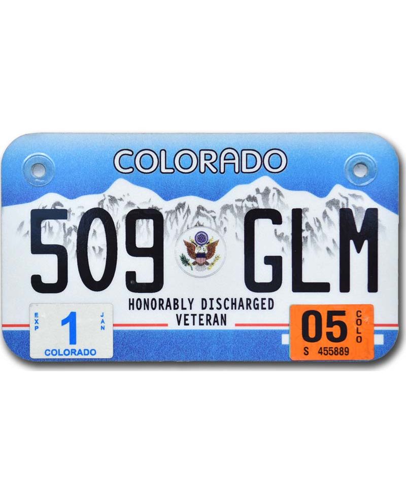 Motocyklowa Tablica Rejestracyjna USA Colorado Veteran 509 GLM