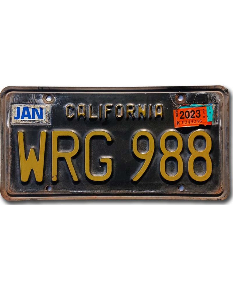 Tablica rejestracyjna USA California Black WRG 988