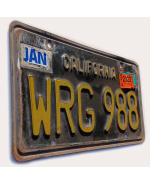 Tablica rejestracyjna USA California Black WRG 988