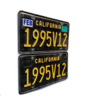 Tablica rejestracyjna USA California Black 1995V12 para