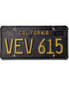 Tablica rejestracyjna USA California 1963 Black VEV 615